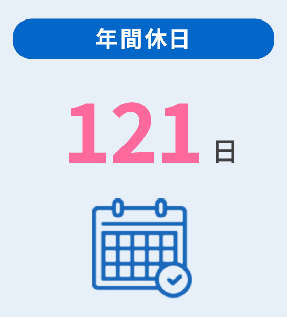 年間休日121日